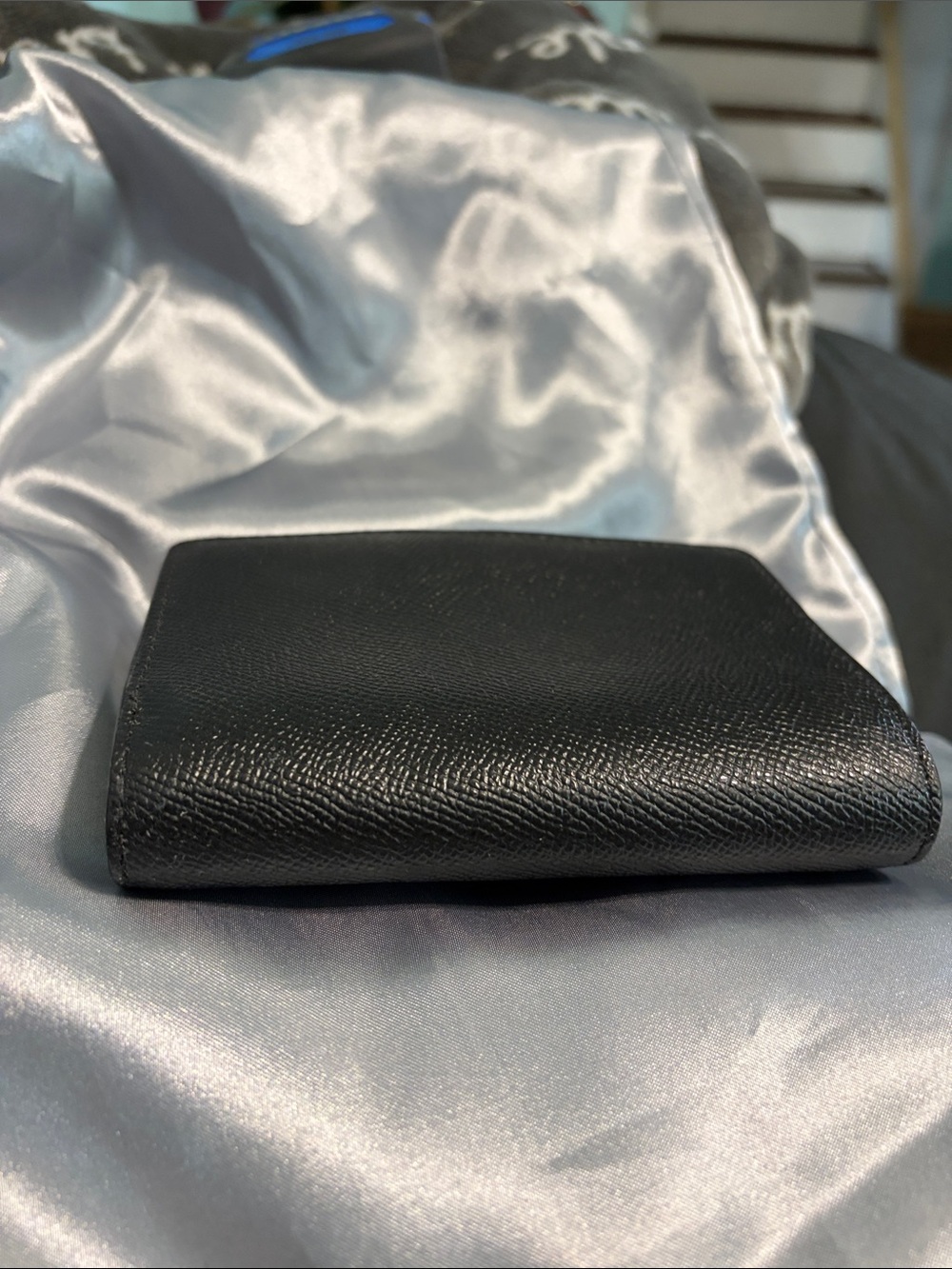 Coach Black Pebbled Leather Snap Wallet with Gold Logo Hardware - Picture 3 of 5